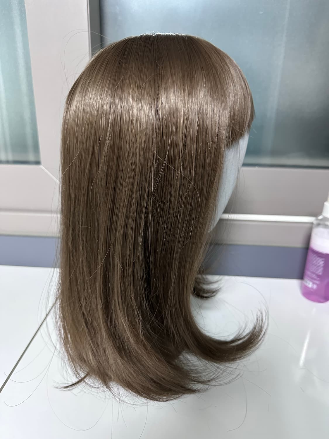 C컬 세미롱단발 라이트브라운 인조모+가발망 1개 상품이미지2