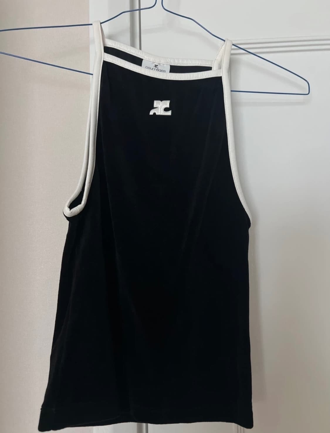 꾸레쥬 Courreges 벨벳 로고 탱크탑 나시 상품이미지2