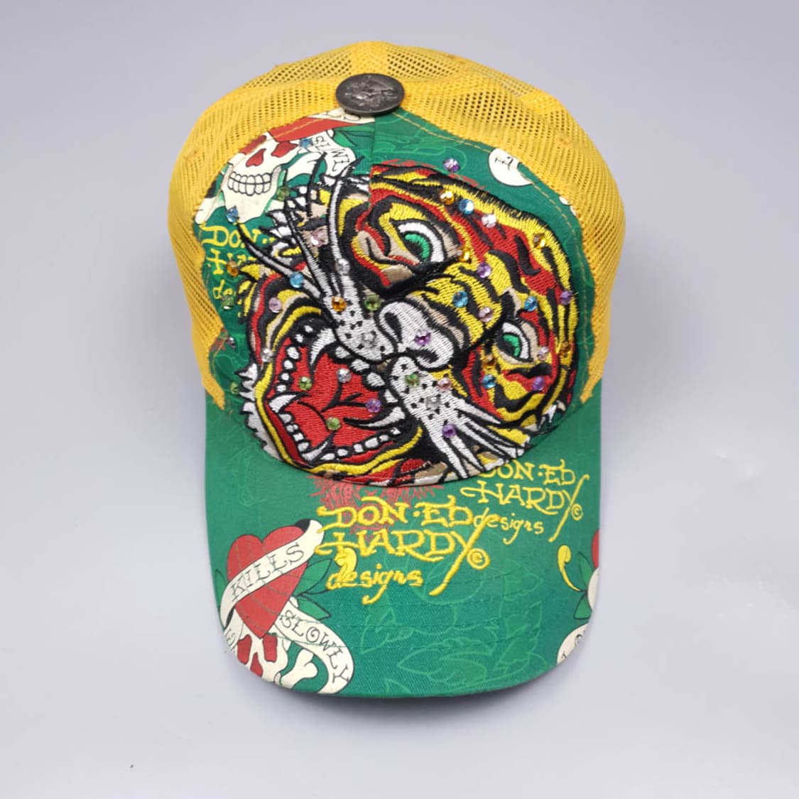에드하디 옐로우 그린 비즈 호랑이자수 메쉬 볼캡 SIZ 상품이미지5