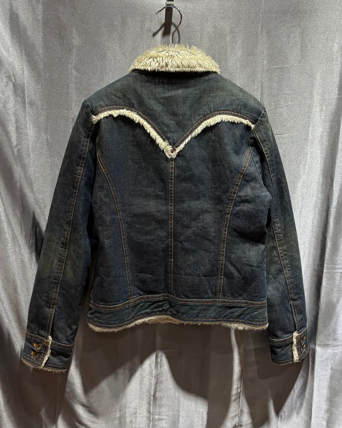 S LEVIS 리바이스 투포켓 울프 털 데님자켓 상품이미지4