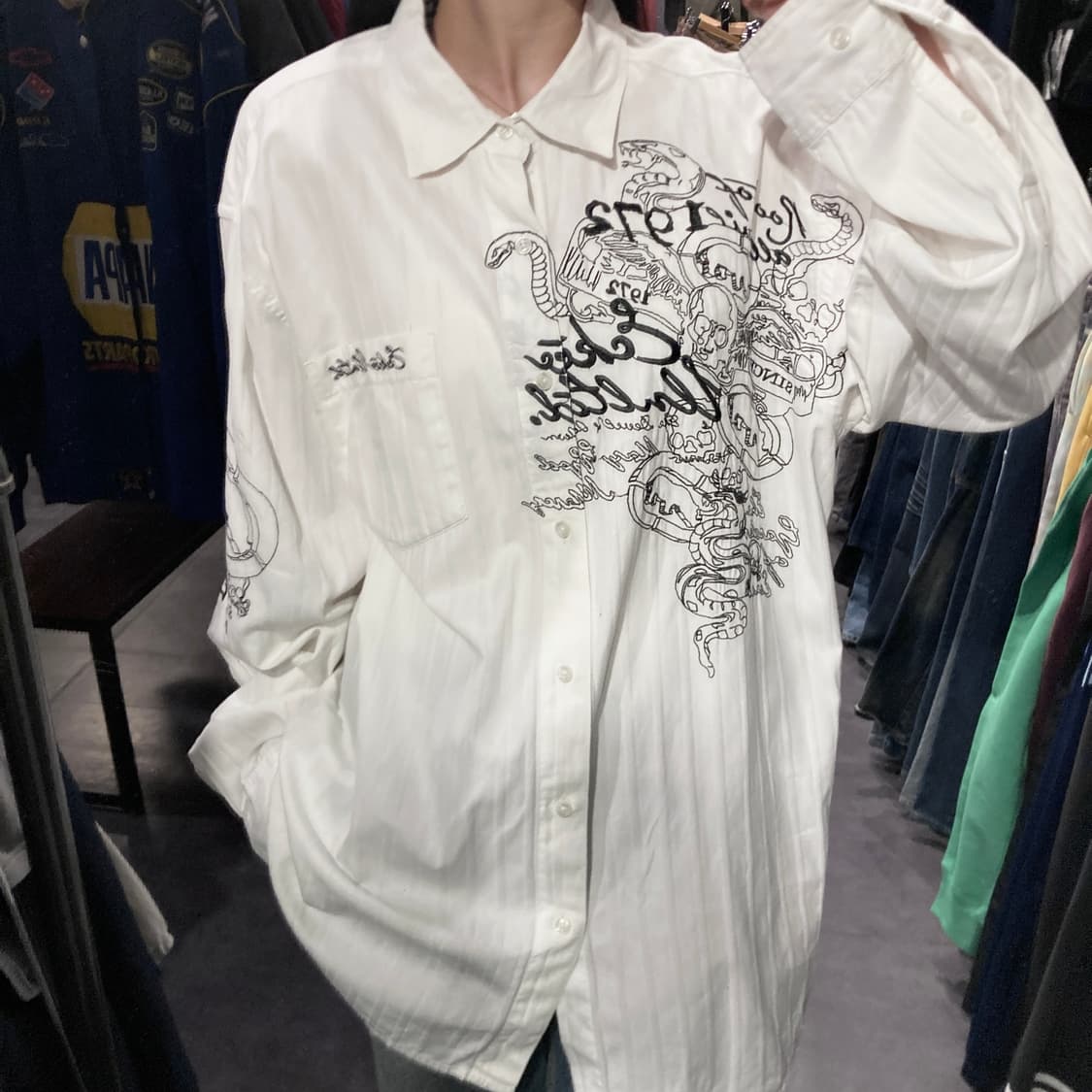 [IM] vtg 화이트 그래픽 셔츠 상품이미지5