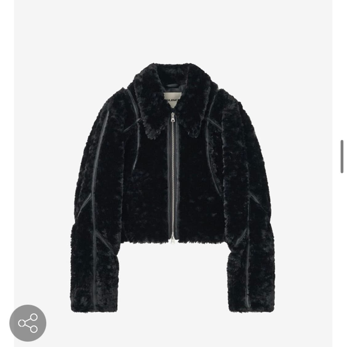 인사일런스우먼 레더 바인딩 에코 퍼 점퍼 상품이미지1