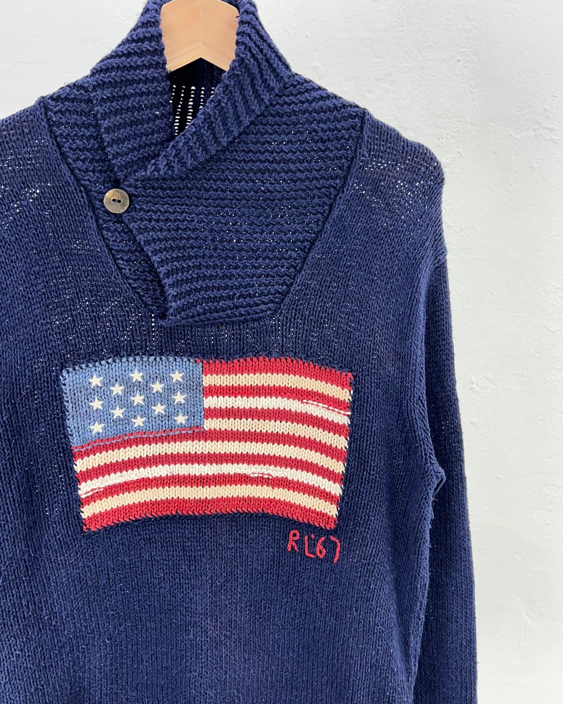 폴로 랄프로렌 usa 성조기 숄카라 코튼 니트 스웨터 상품이미지3