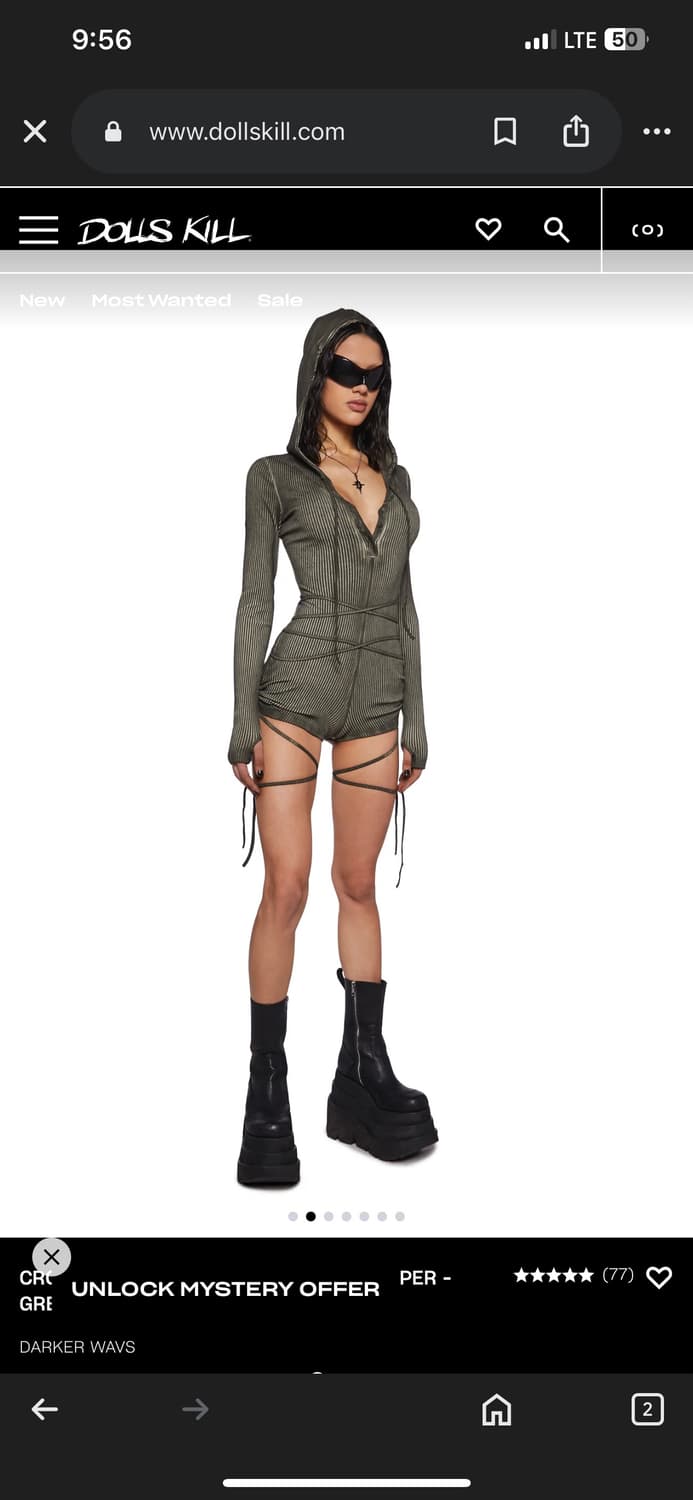 Dolls kill darker wavs hooded romper xs 상품이미지2