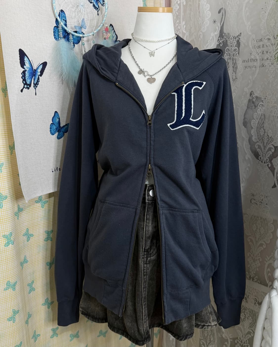 네이비 라이언즈 투웨이 후드 집업 상품이미지7