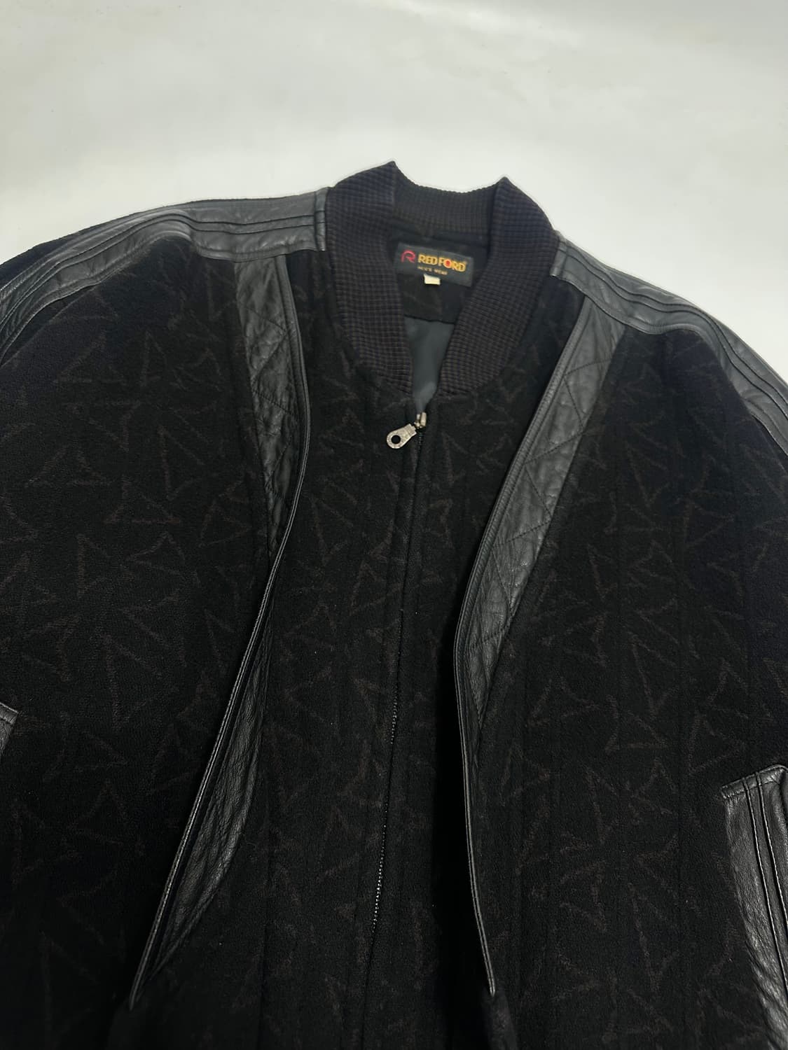 Redford 가죽 배색 모직 블루종 자켓 상품이미지4