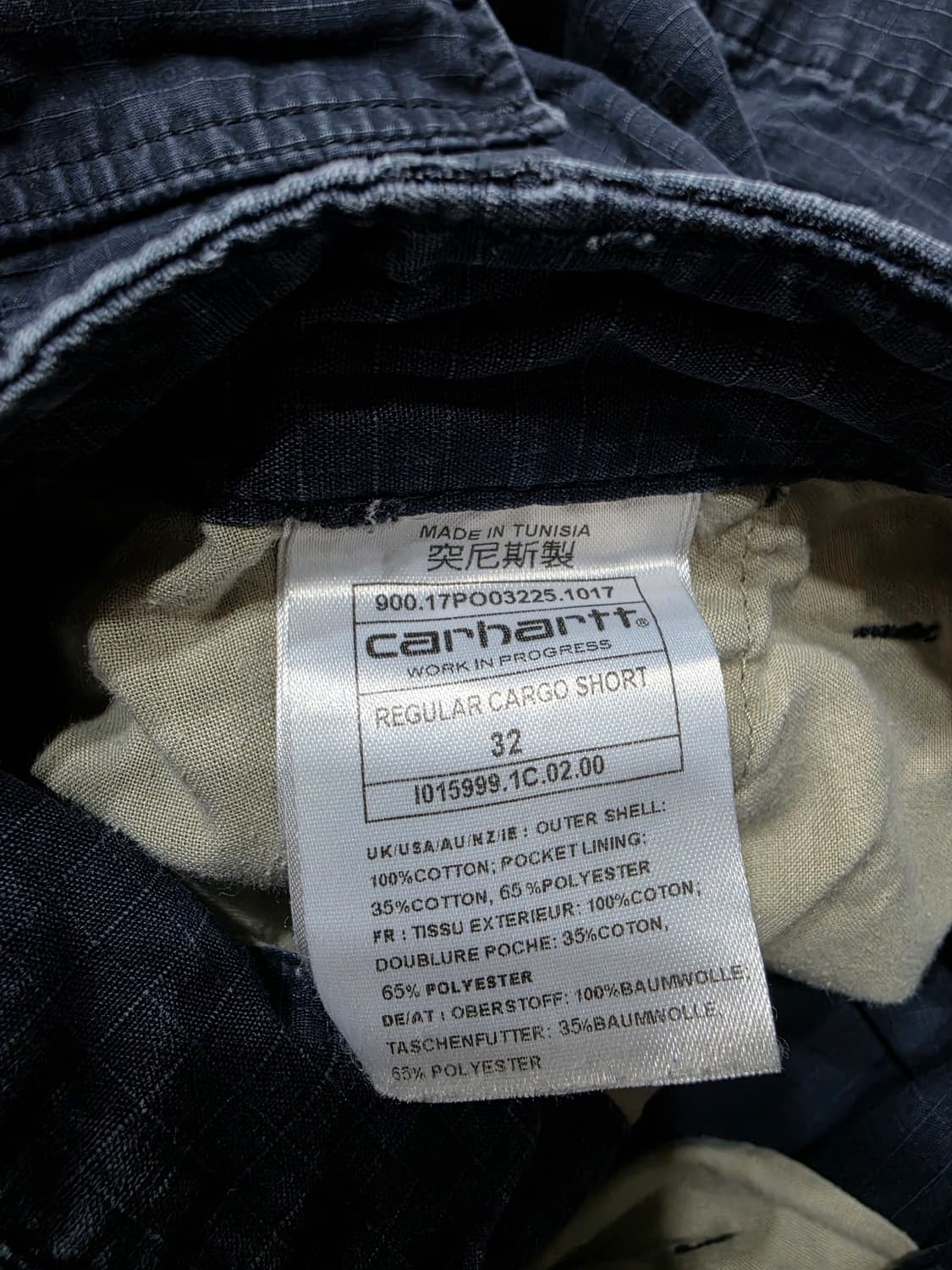 칼하트 WIP 립스탑 레귤러 카고 쇼츠 하프팬츠 반바지 네이비 32 상품이미지10