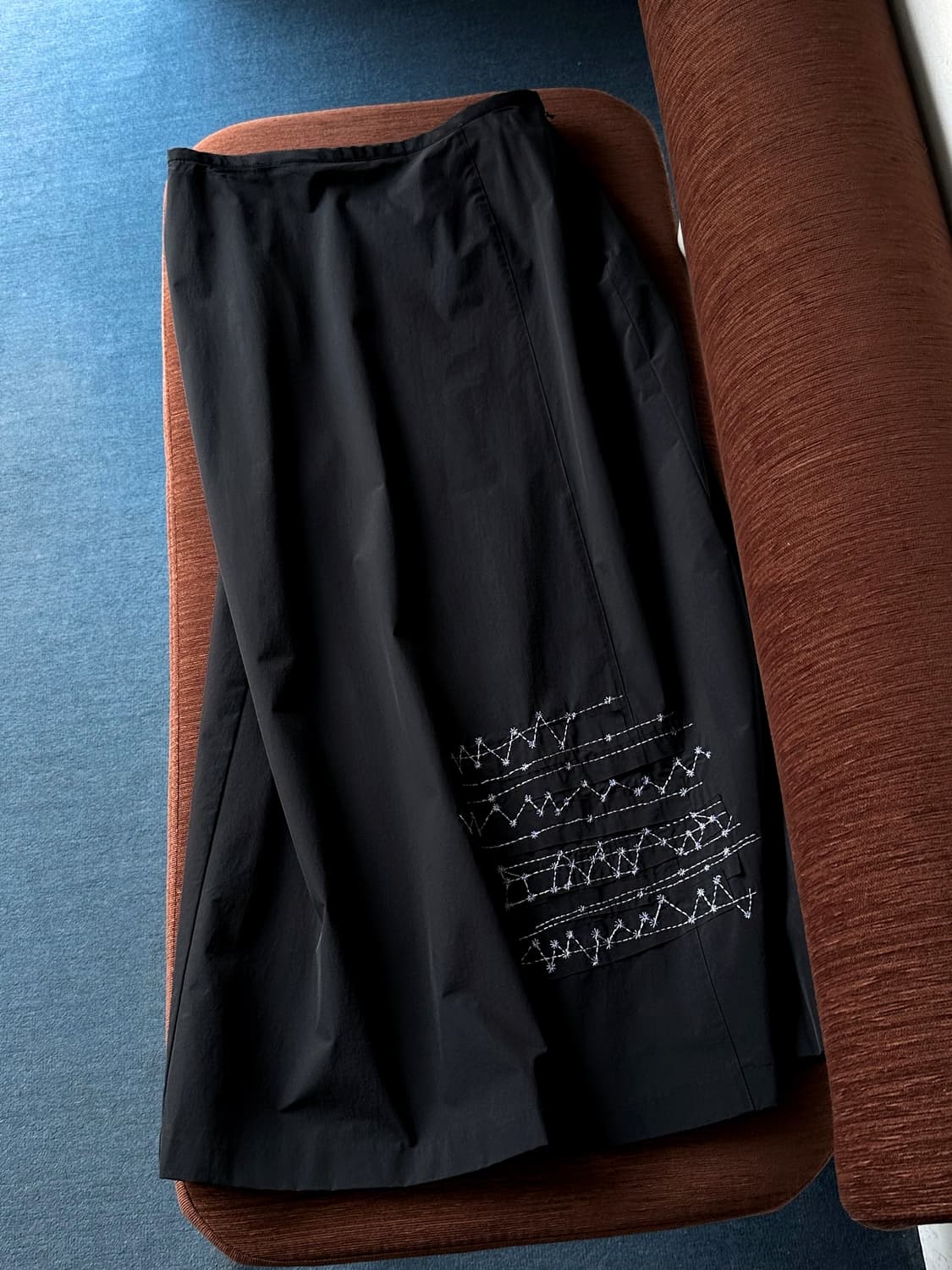 Washed nylon fabric design rework skirt 상품이미지1