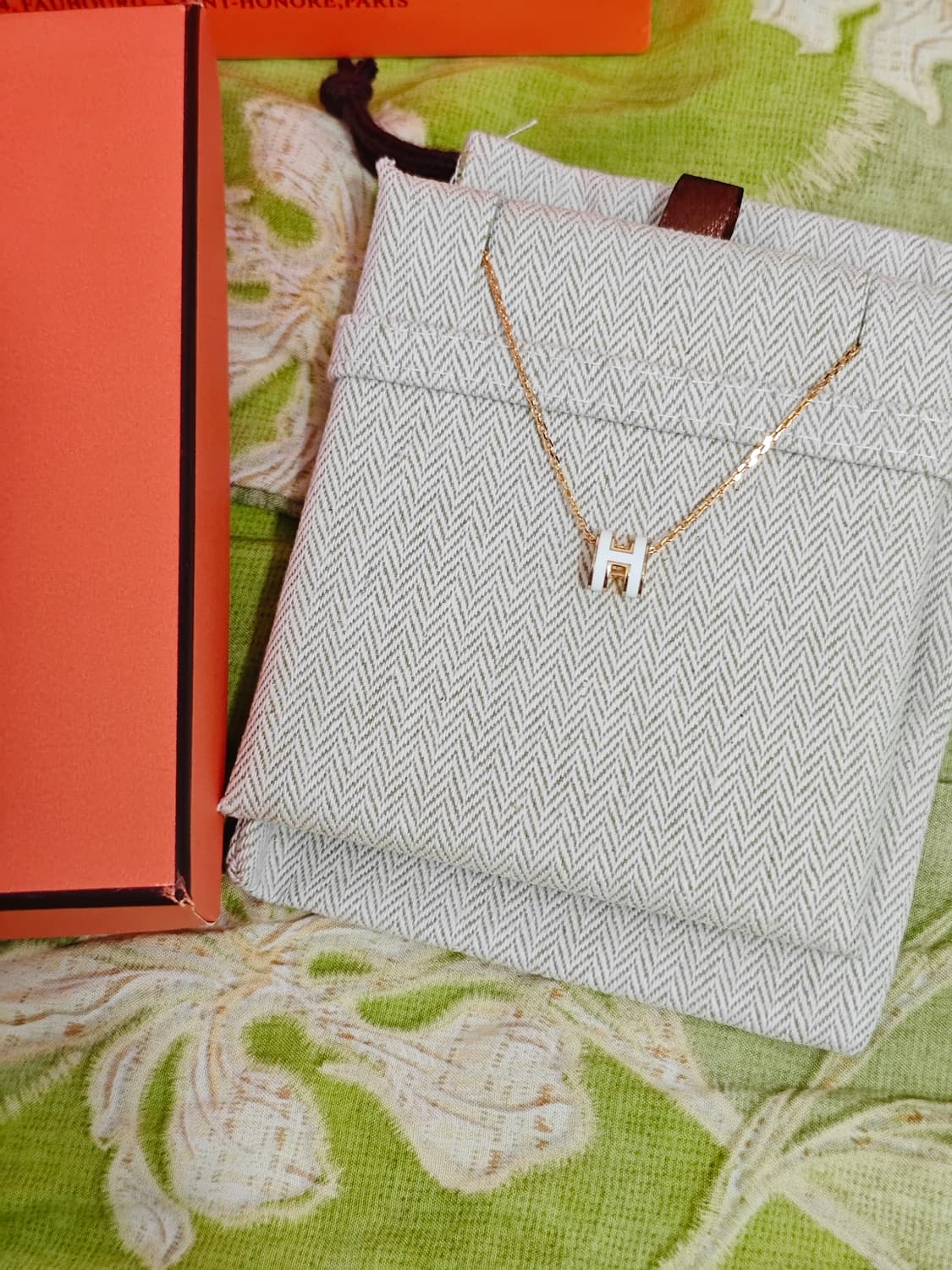 에르메스 팝아슈 미니 목걸이 화이트 로즈골드 블랑 상품이미지4