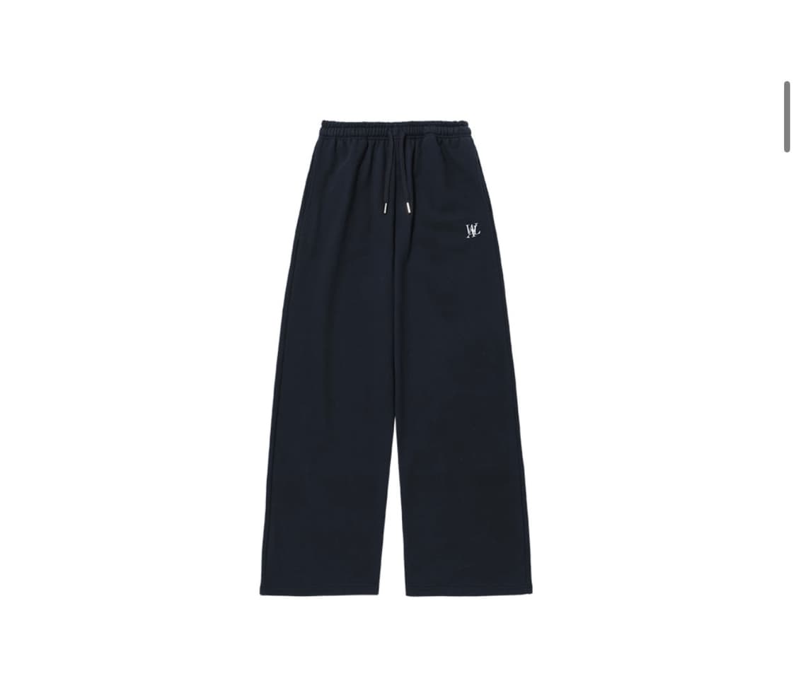 우알롱 Signature relax wide pants - NAVY 상품이미지1