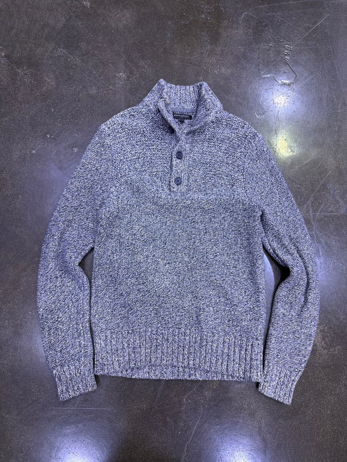 바나나리퍼블릭 하프넥 버튼 헤비 니트 스웨터 그레이 S 상품이미지1