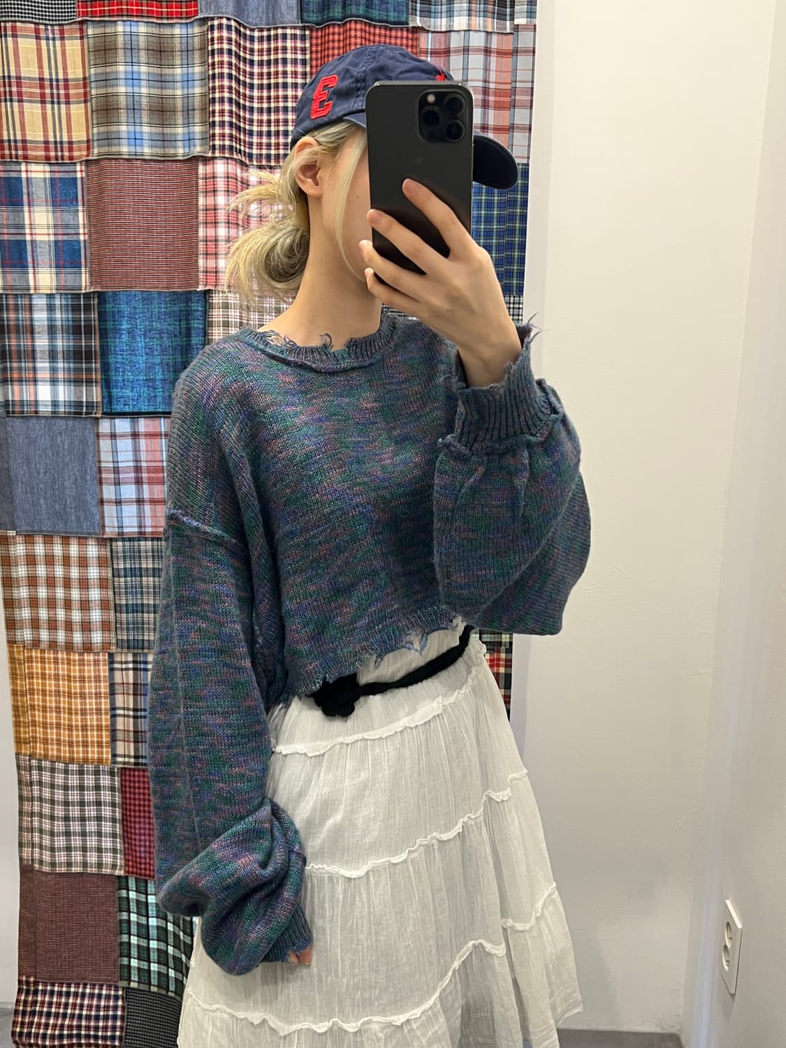 블루 캔디 크롭 니트 상품이미지2