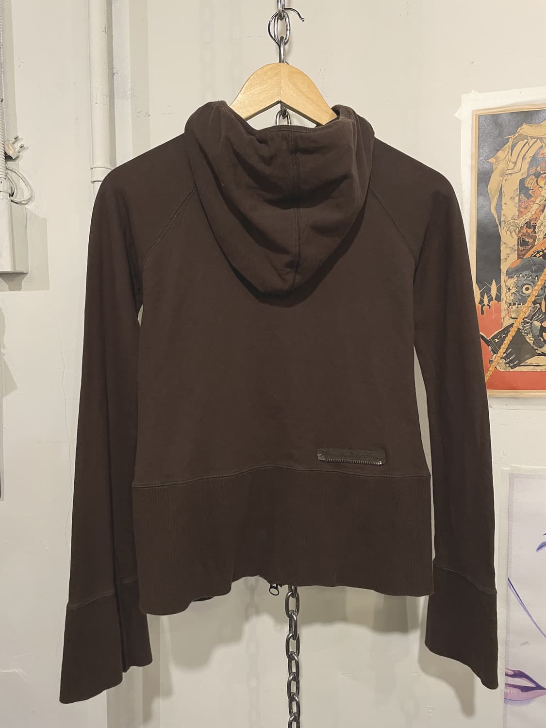 g.o.a 고아 지퍼 디테일 딥브라운 후드집업 y2k 상품이미지4