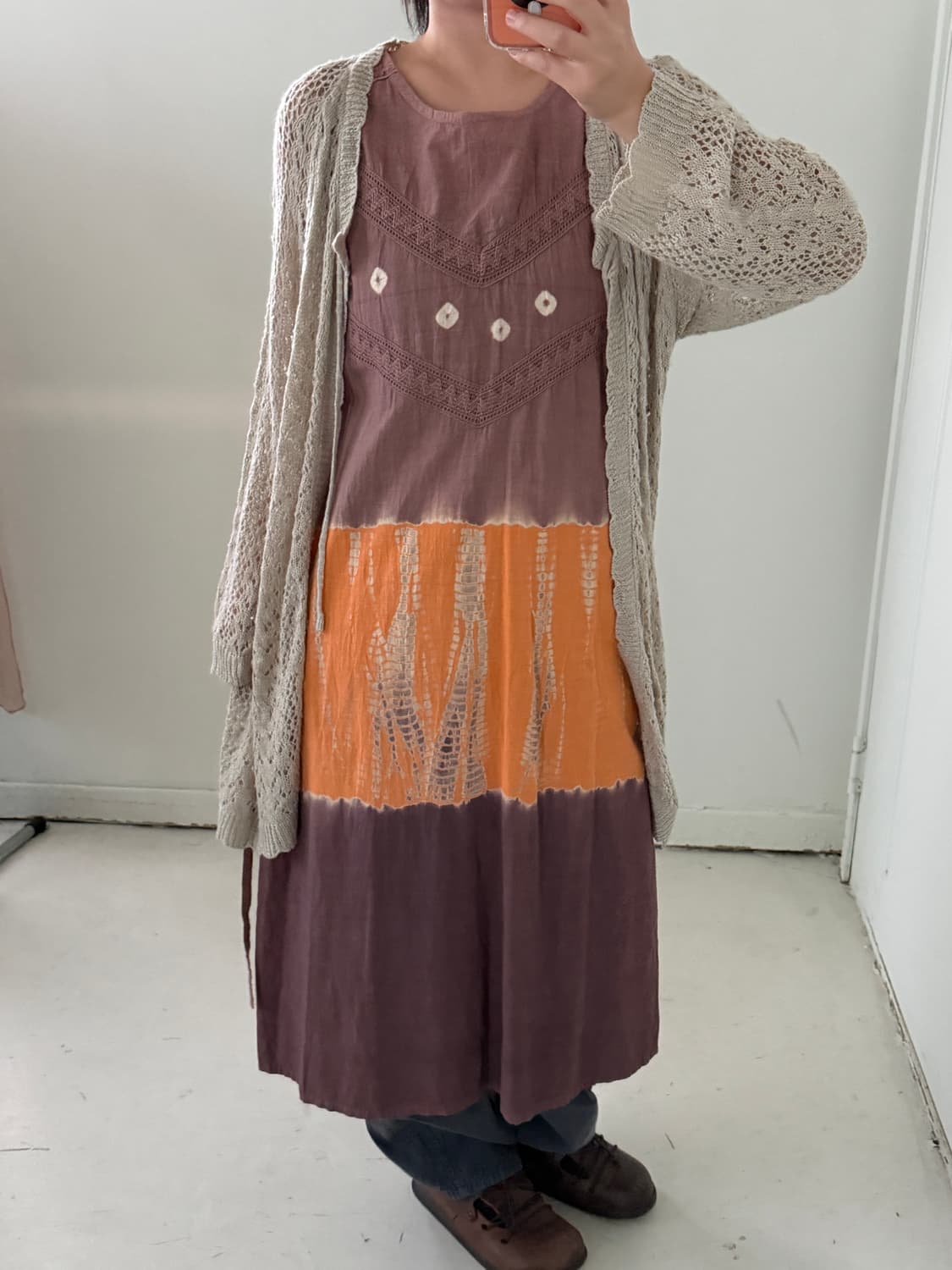 일본빈티지 하구미 크로셰 가디건 상품이미지3