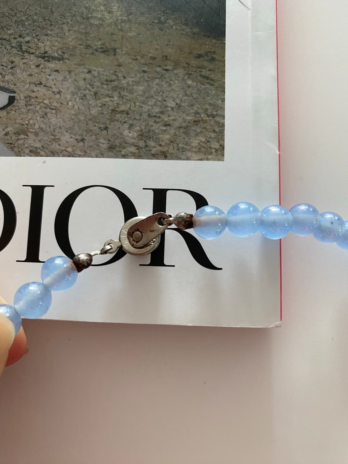 일본수입 비즈 스카이 블루 목걸이 상품이미지7