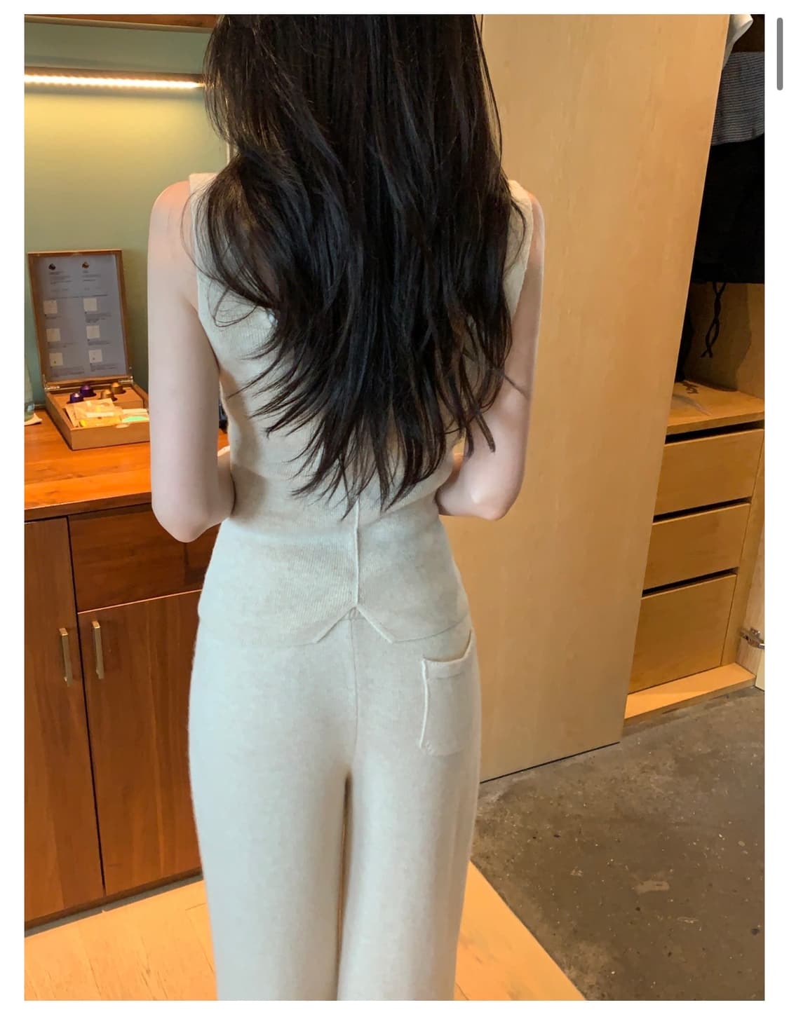 오브제스트 베이직 니트 팬츠 베이지  상품이미지2