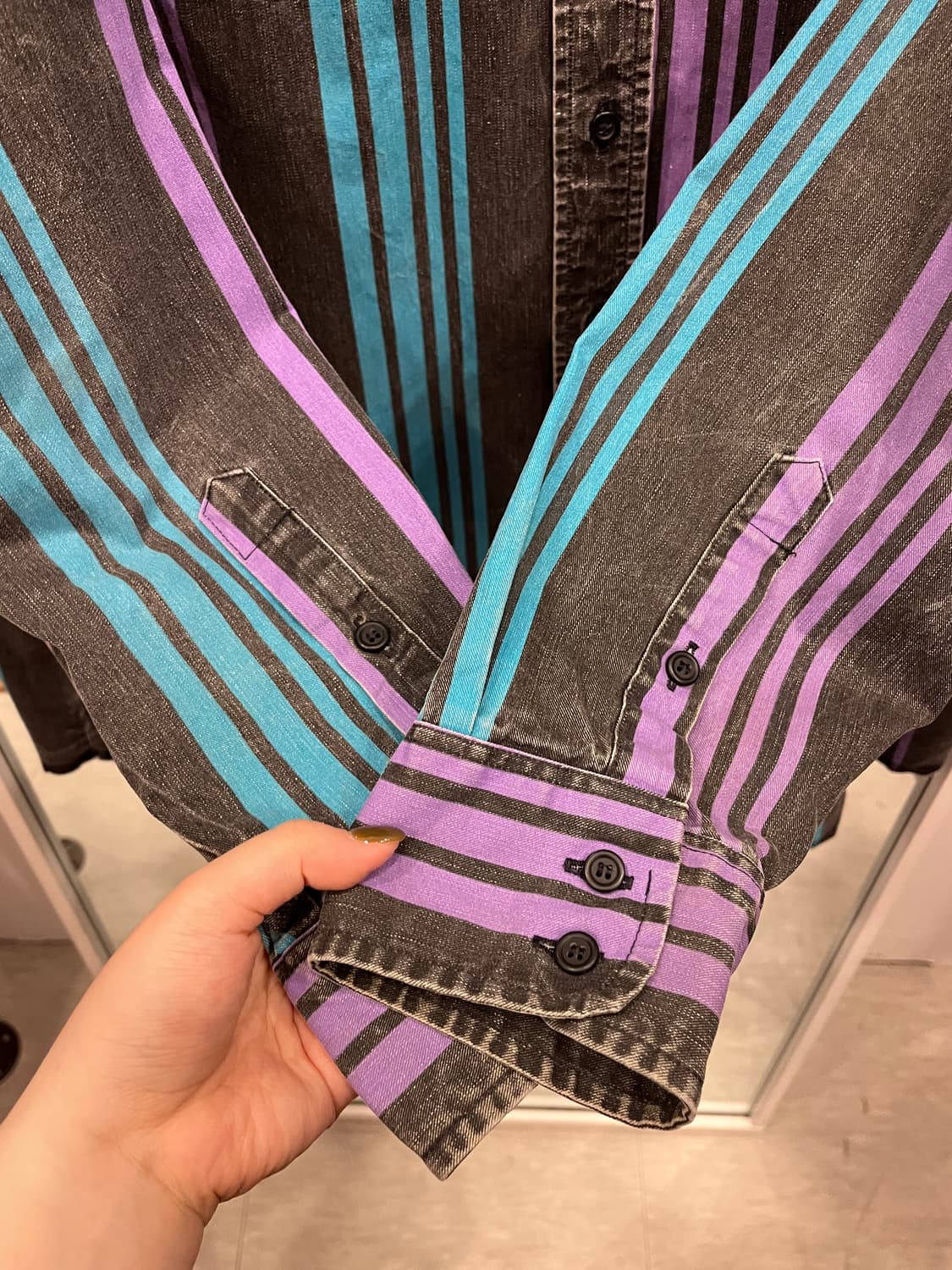 90s Wrangler 랭글러 스트라이프 웨스턴 셔츠 상품이미지3