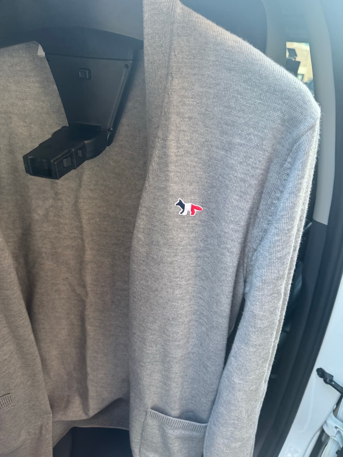 메종 키츠네 트라이컬러 폭스 패치 클래식 가디건 그레이 멜란지 XL 상품이미지2