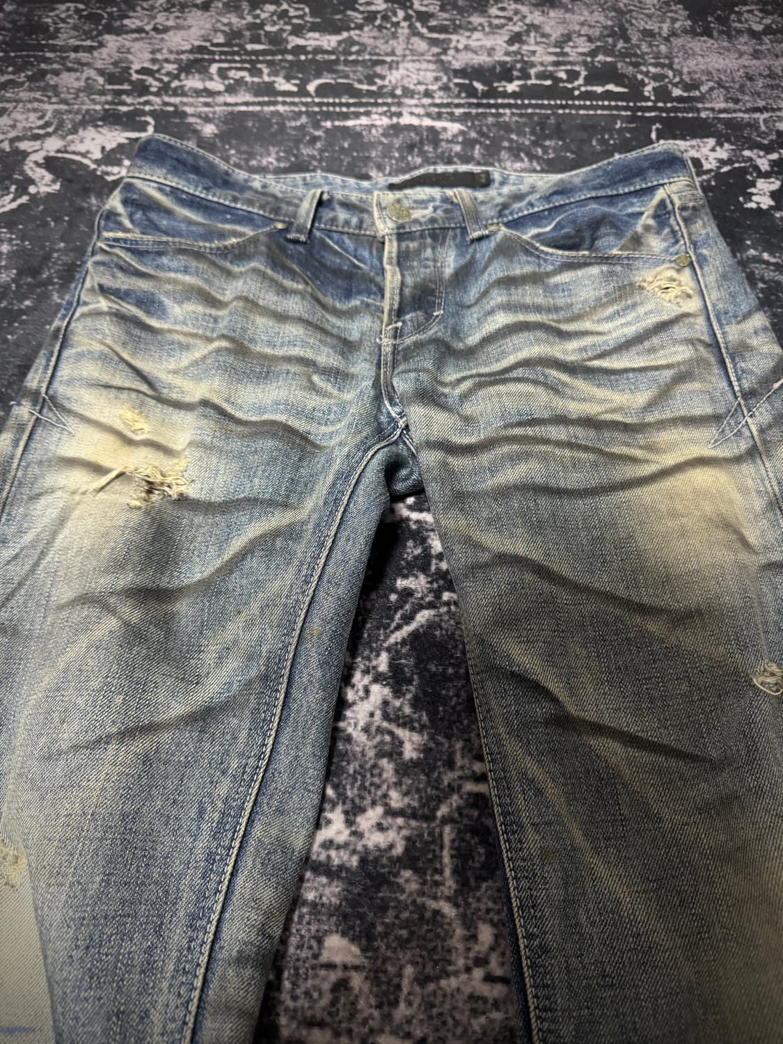 Fuga pierced distressed boots cut denim 상품이미지2