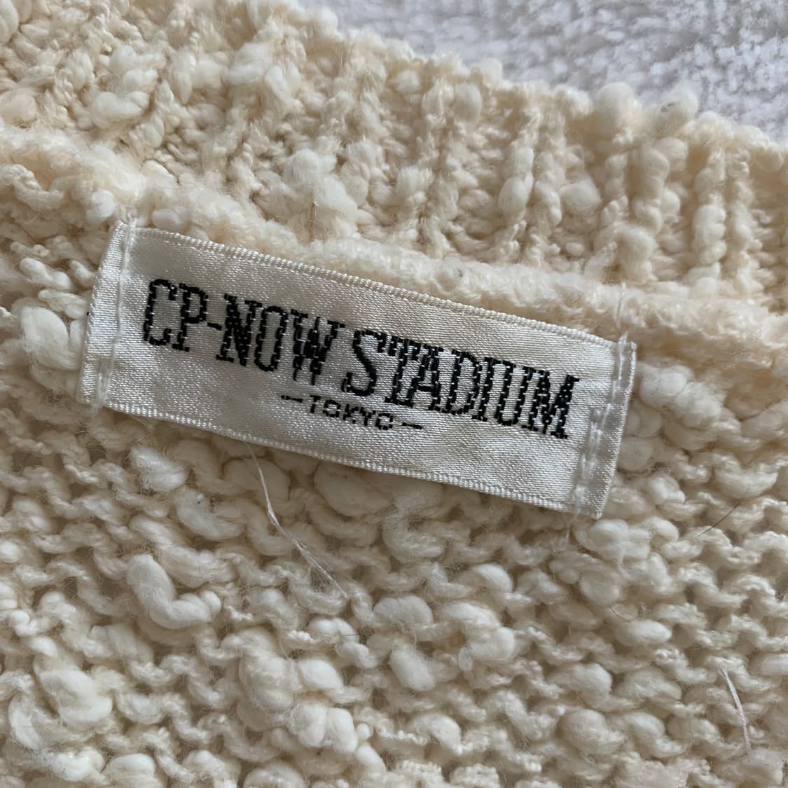 일본 빈티지 CP-NOW STADIUM 브이넥 부클 반팔 니트 상품이미지4