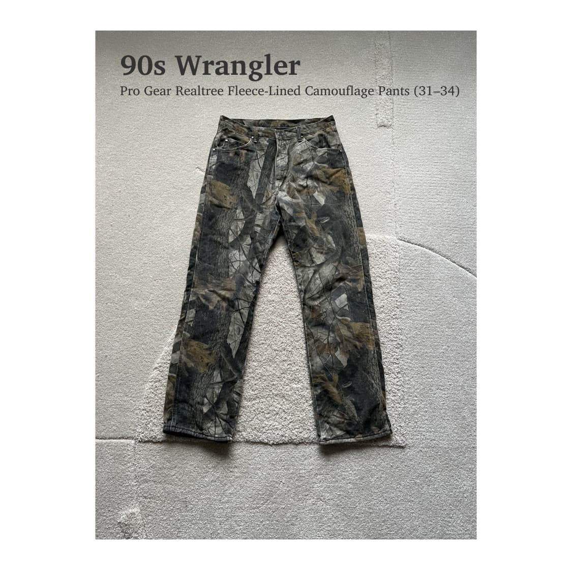 90s 랭글러 프로기어 리얼트리 기모 팬츠 (31-34) 상품이미지1