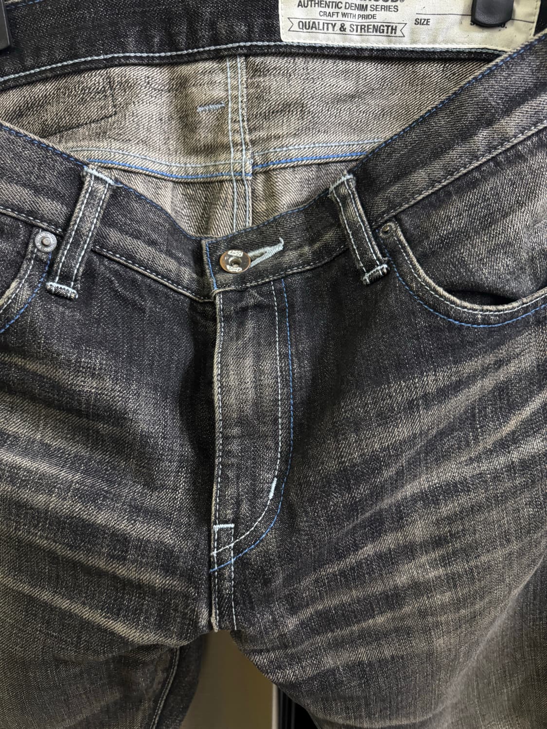 네이버후드 내로우핏 흑청 데님 상품이미지4