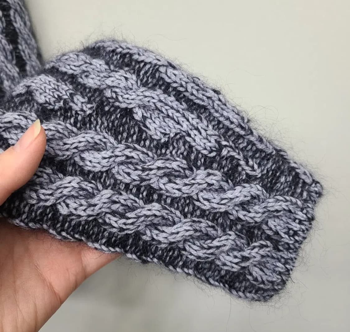 끌로에 정품 여성 청키 울 블랜드 케이블 스웨터 네이비 M 상품이미지6