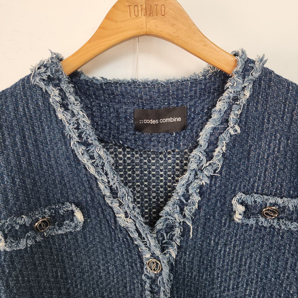 코데즈컴바인 데님 트위드 반팔 자켓 상품이미지2