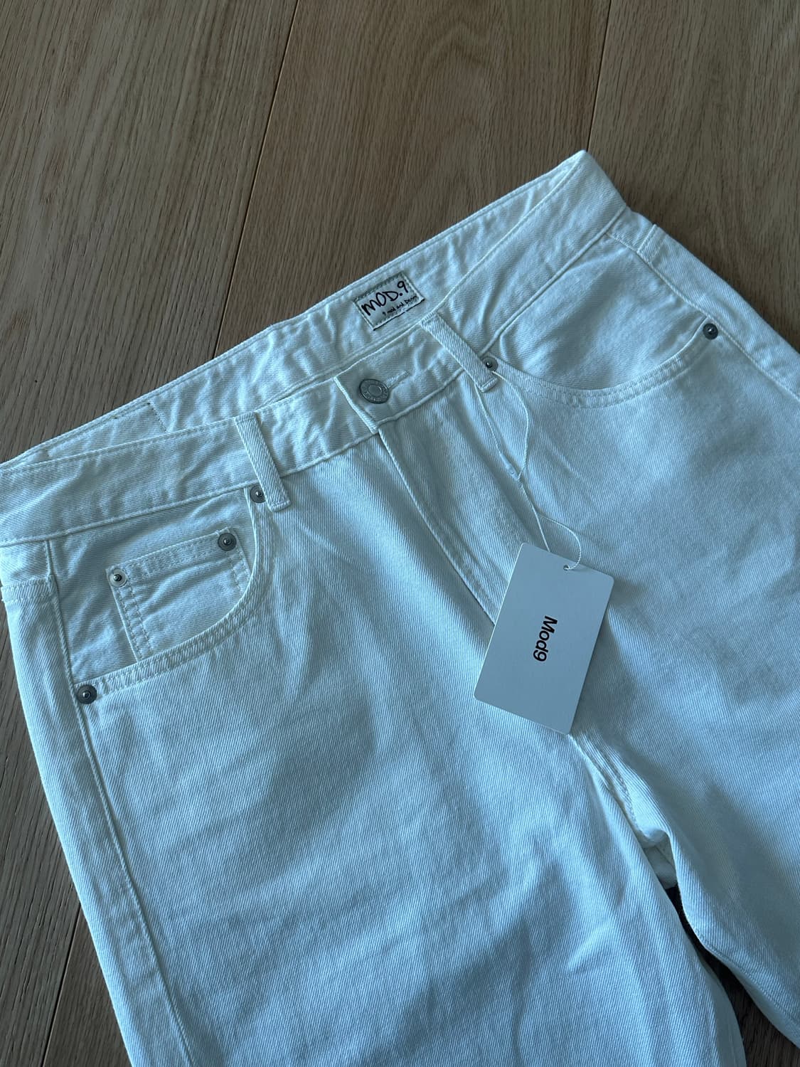 모드나인-reflection one(화이트 데님팬츠) 32size 상품이미지2
