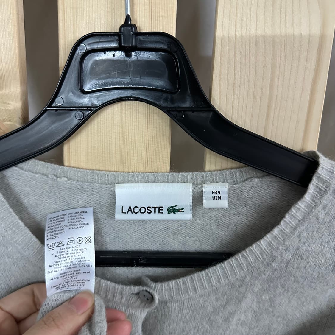 (S) 라코스테 그레이 니트 가디건 상품이미지5