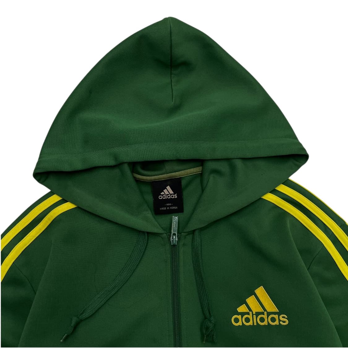 아디다스 옐로우라인 그린후드 트랙탑 100 상품이미지5