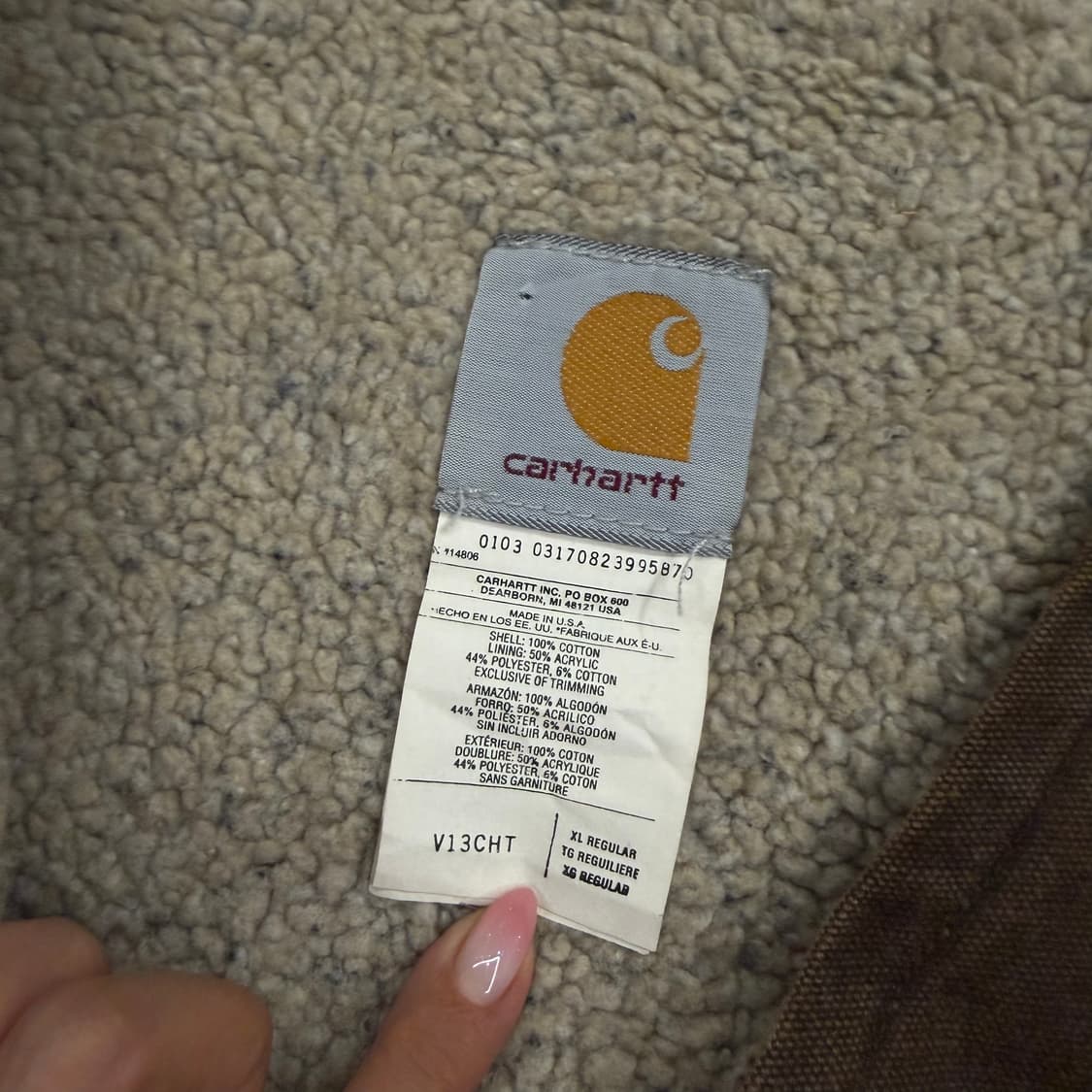 [정품/XL] 칼하트 v13 cht 덕 캔버스 쉐르파 워크 베스트 자켓 상품이미지4