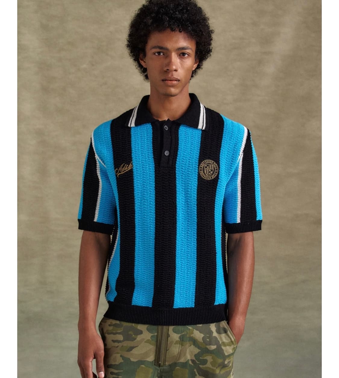 앤더슨벨 스트라이프 사커 폴로 스웨터 상품이미지1