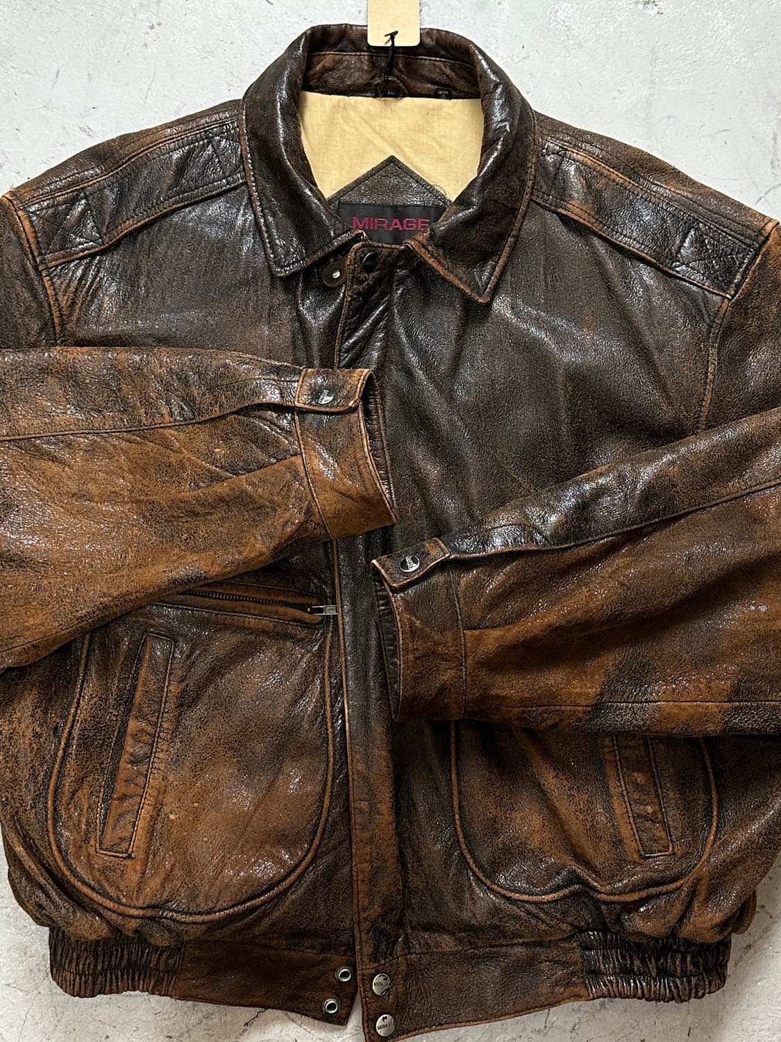 90's 빈티지 디스 레더 봄버 자켓 빈티지 레더자켓 상품이미지8