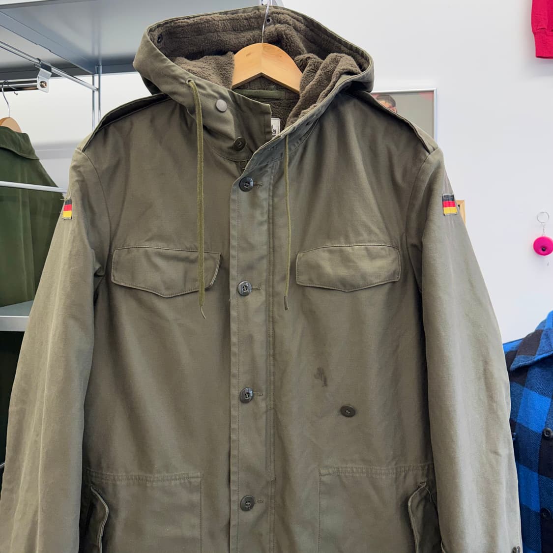 80s 빈티지 독일군 올리브 모즈 코트 (L)  상품이미지3