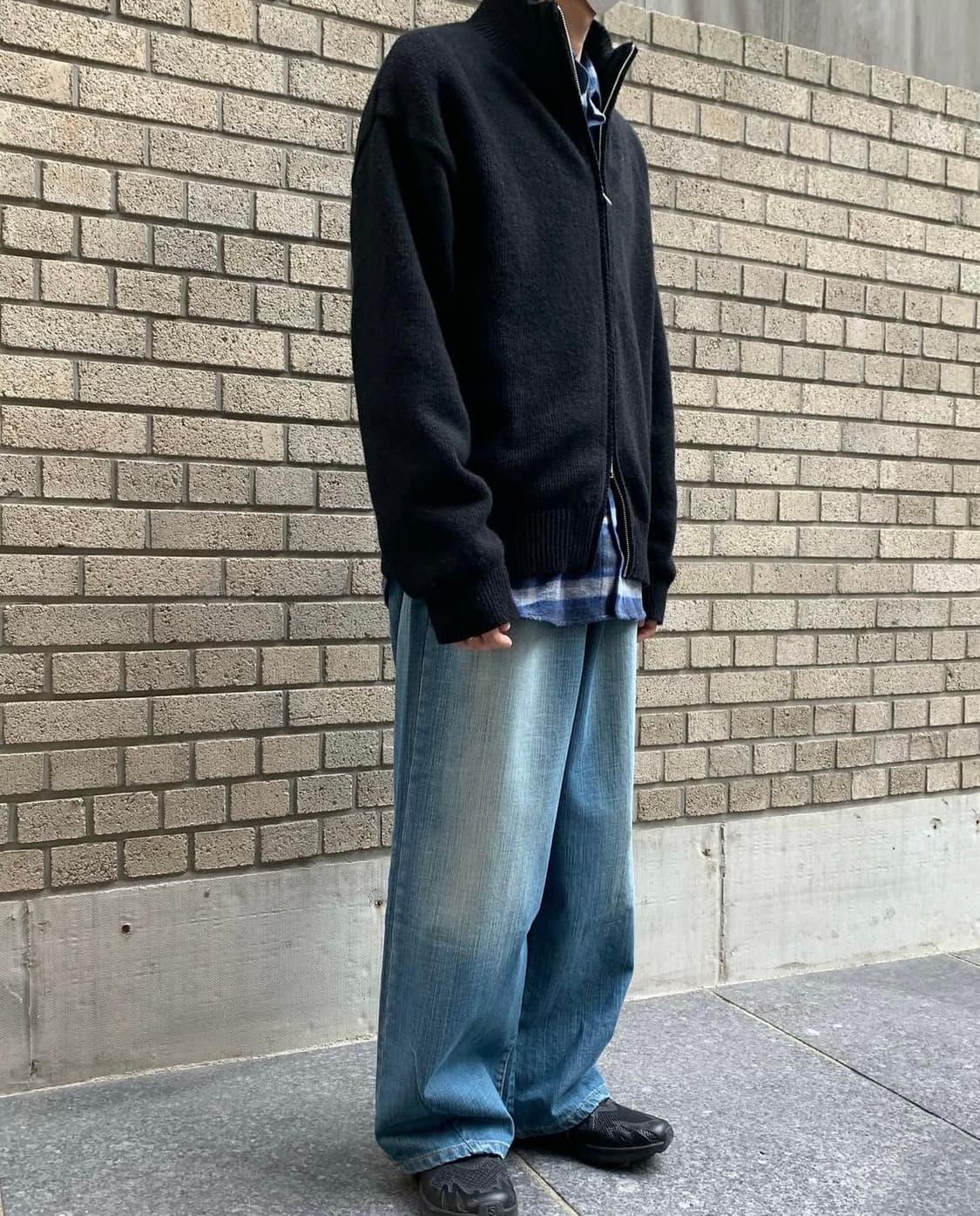 해칭룸 와이드 진 워시드 더스티블루 상품이미지2
