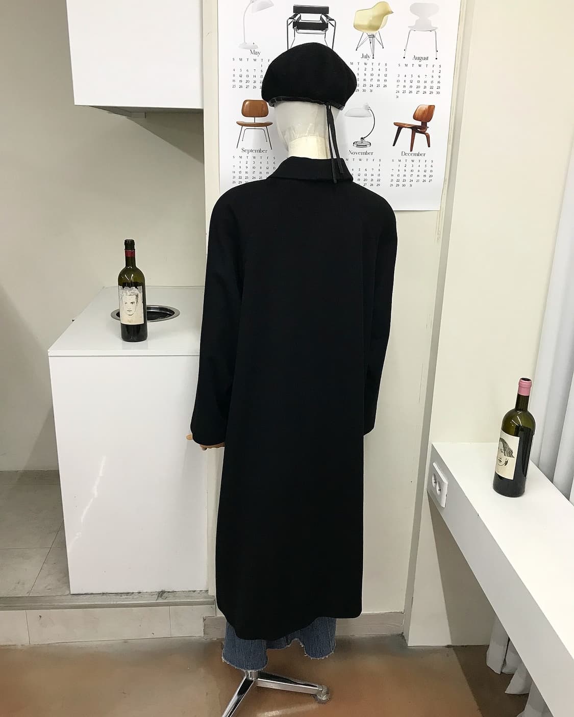 일본 빈티지 캐시미어 100 롱 맥코트 상품이미지8