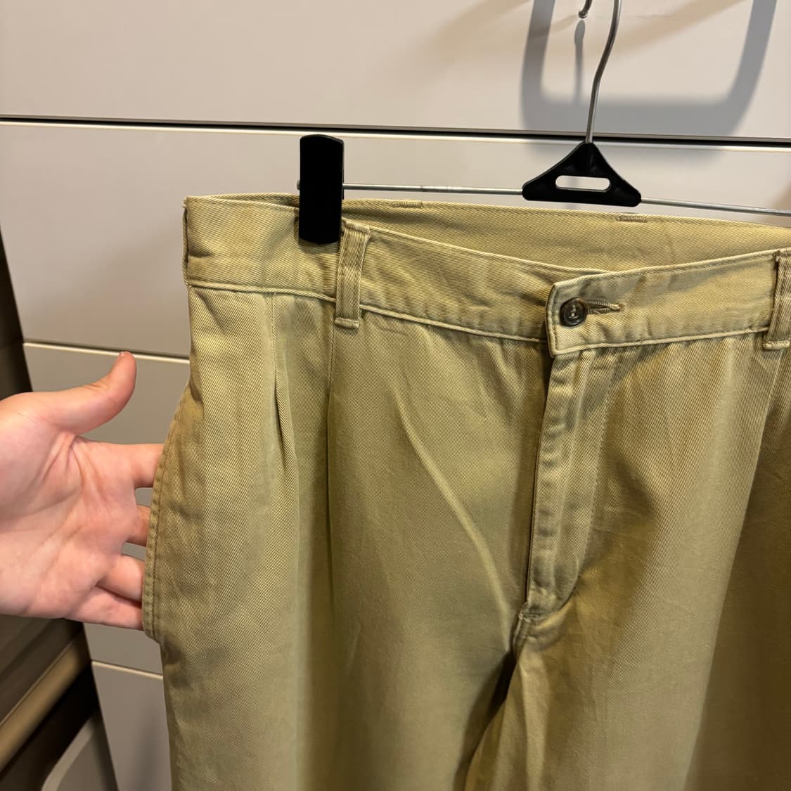 에드윈 일본제 베이지 면 와이드 팬츠 남녀공용  상품이미지4