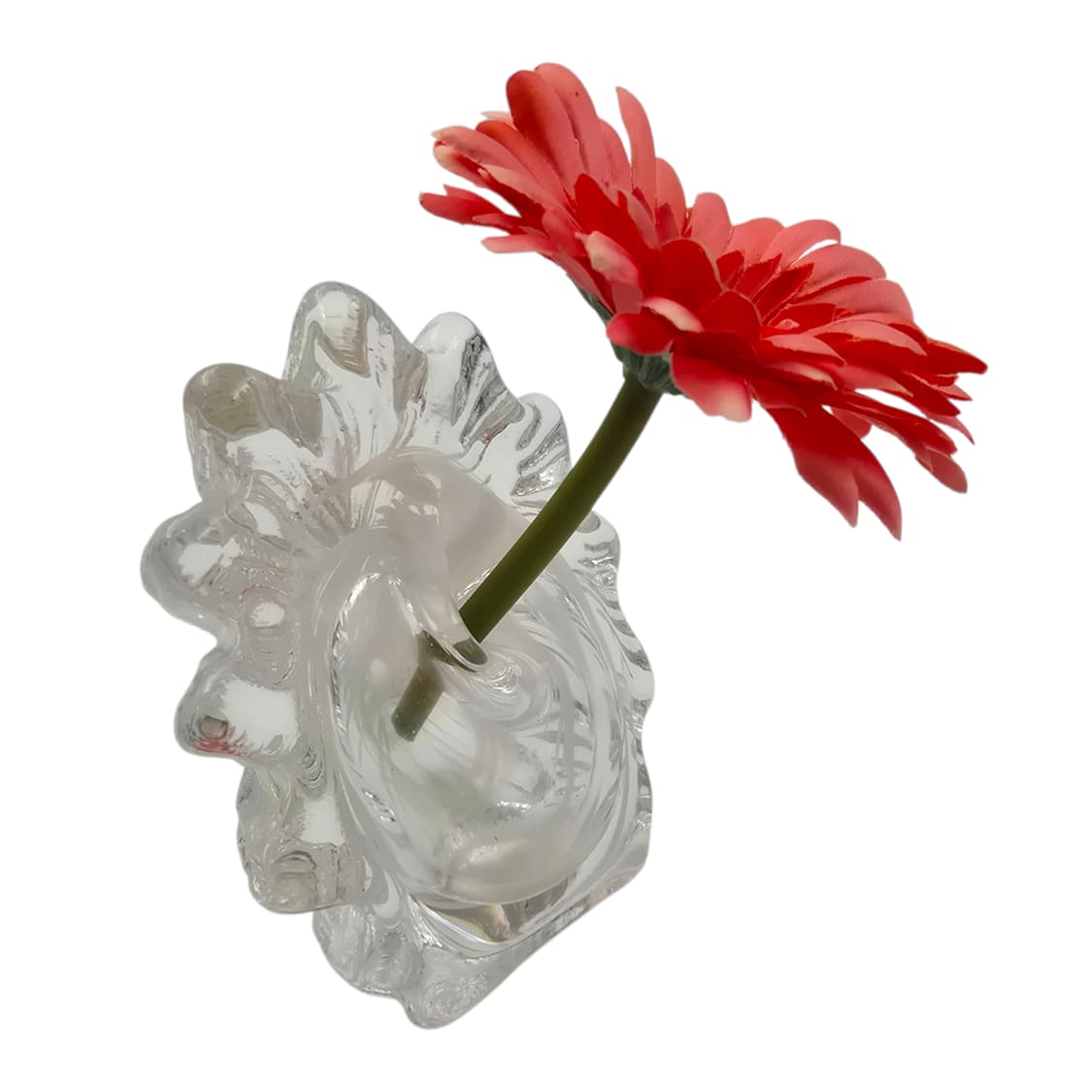 80s 이와사와 핸드블로운 마블 한송이 꽃병 상품이미지2