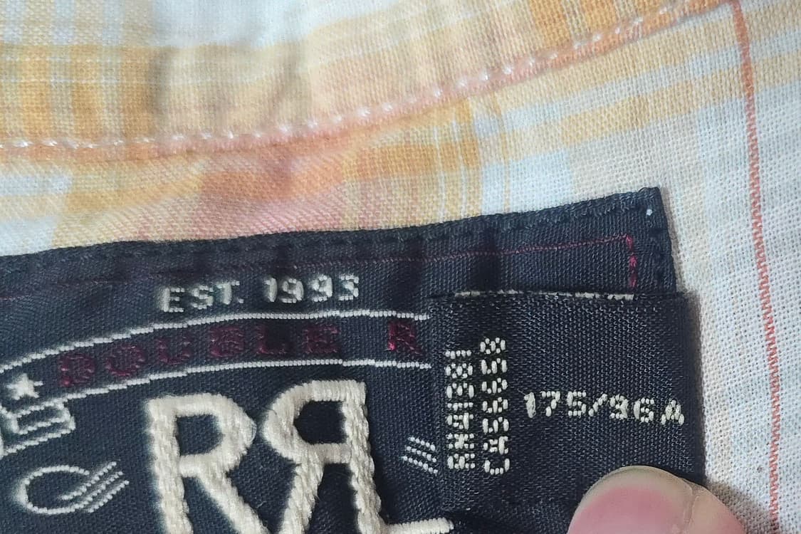 RRL 랄프로렌 오렌지 체크 면 웨스턴 셔츠 ​[175/96A]  상품이미지5