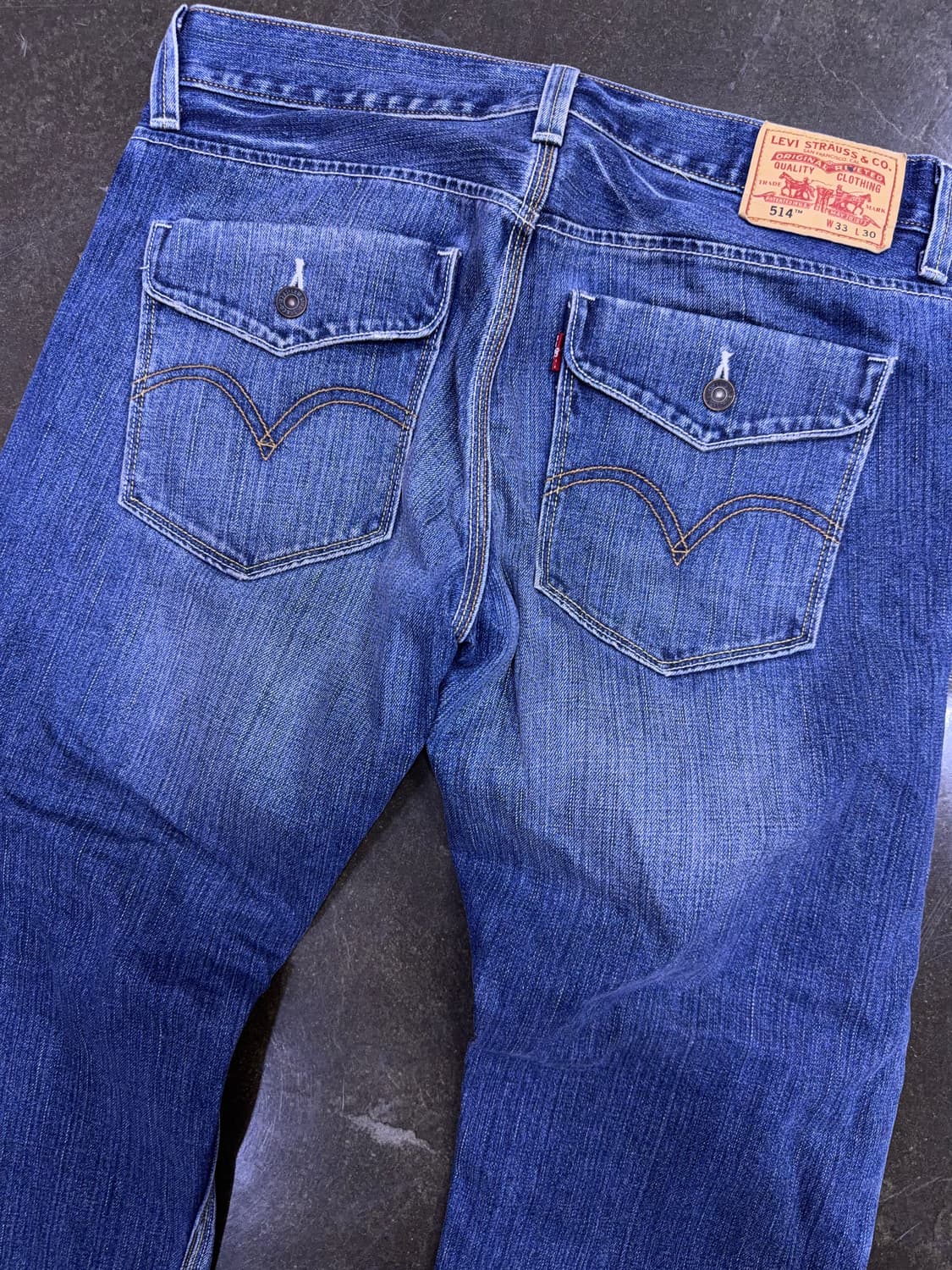 리바이스 514 슬림 스트레이트핏 빈티지 워싱 백포켓 데님팬츠 33 상품이미지7