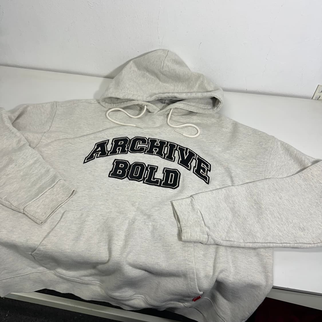 XL 아카이브볼드 멜란지그레이 오버핏 스웻후드티 상품이미지2