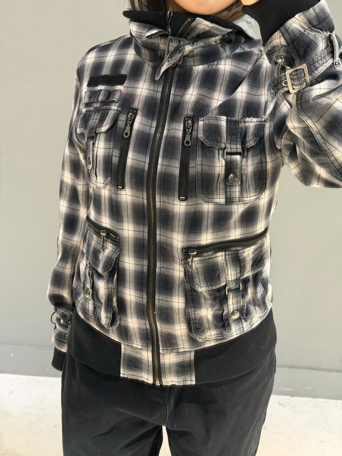 neck buckle multi pocket layered jk 상품이미지4