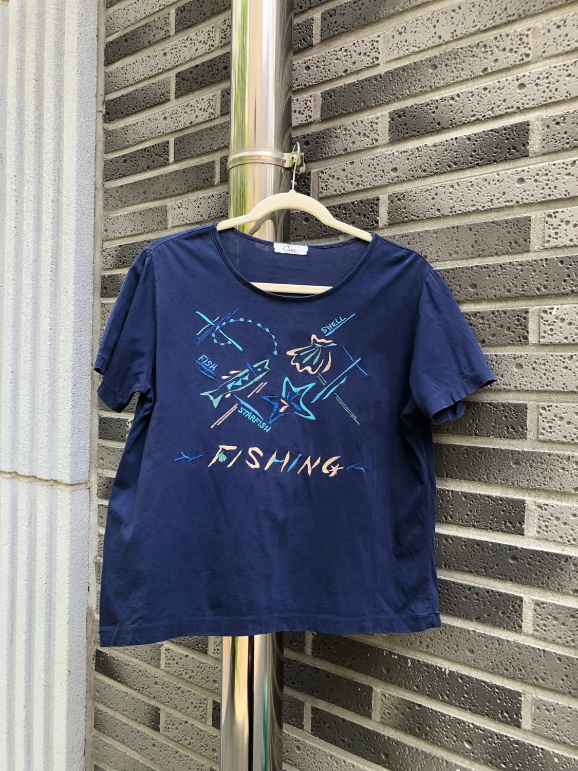 vintage fishing embroidery tee 상품이미지1