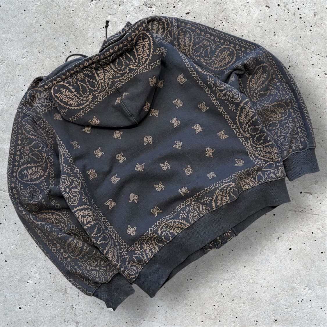 [L] 디스이즈네버댓 페이즐리 후드집업 블랙 C729 상품이미지2