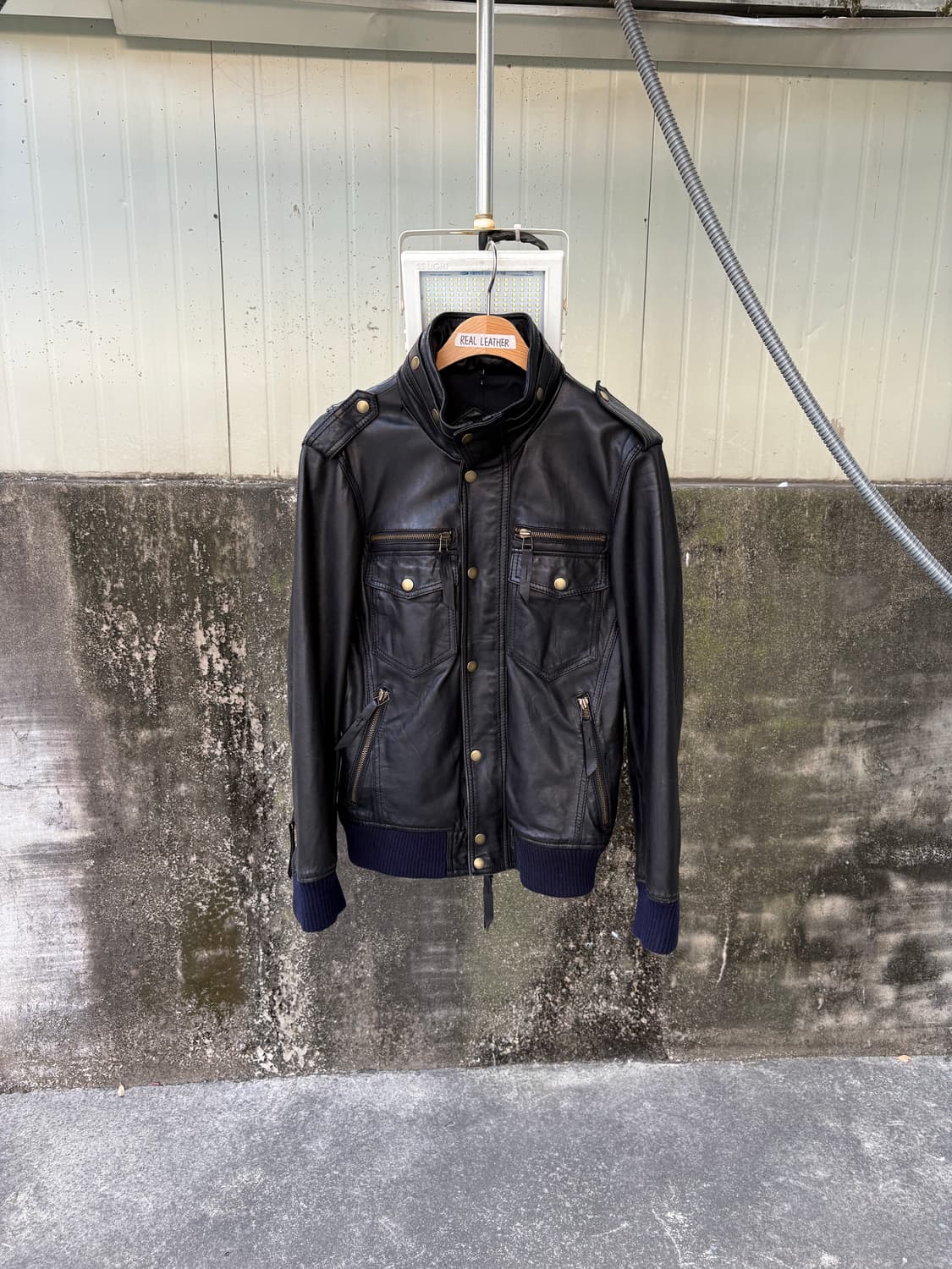 House of Blues 리얼 레더 투웨이 집업 자켓 상품이미지1