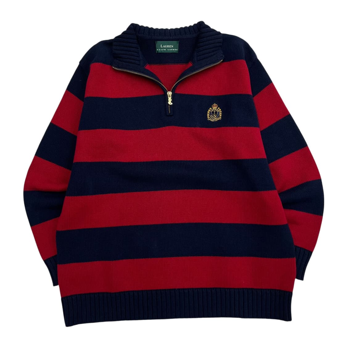 폴로 랄프로렌 월계수 레드단가라 니트 반집업 상품이미지2