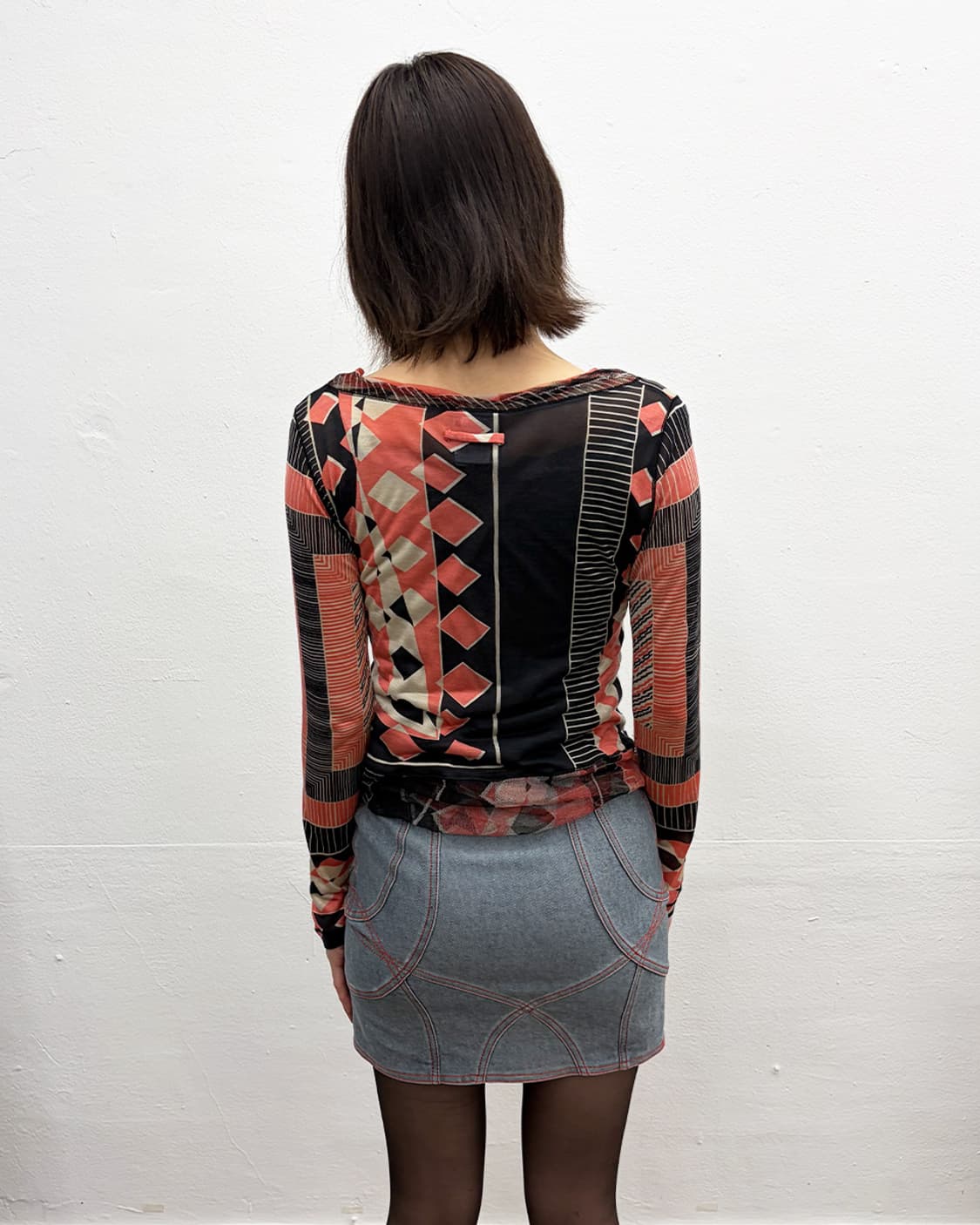 장 폴 고티에 패턴 메쉬 탑 상품이미지2