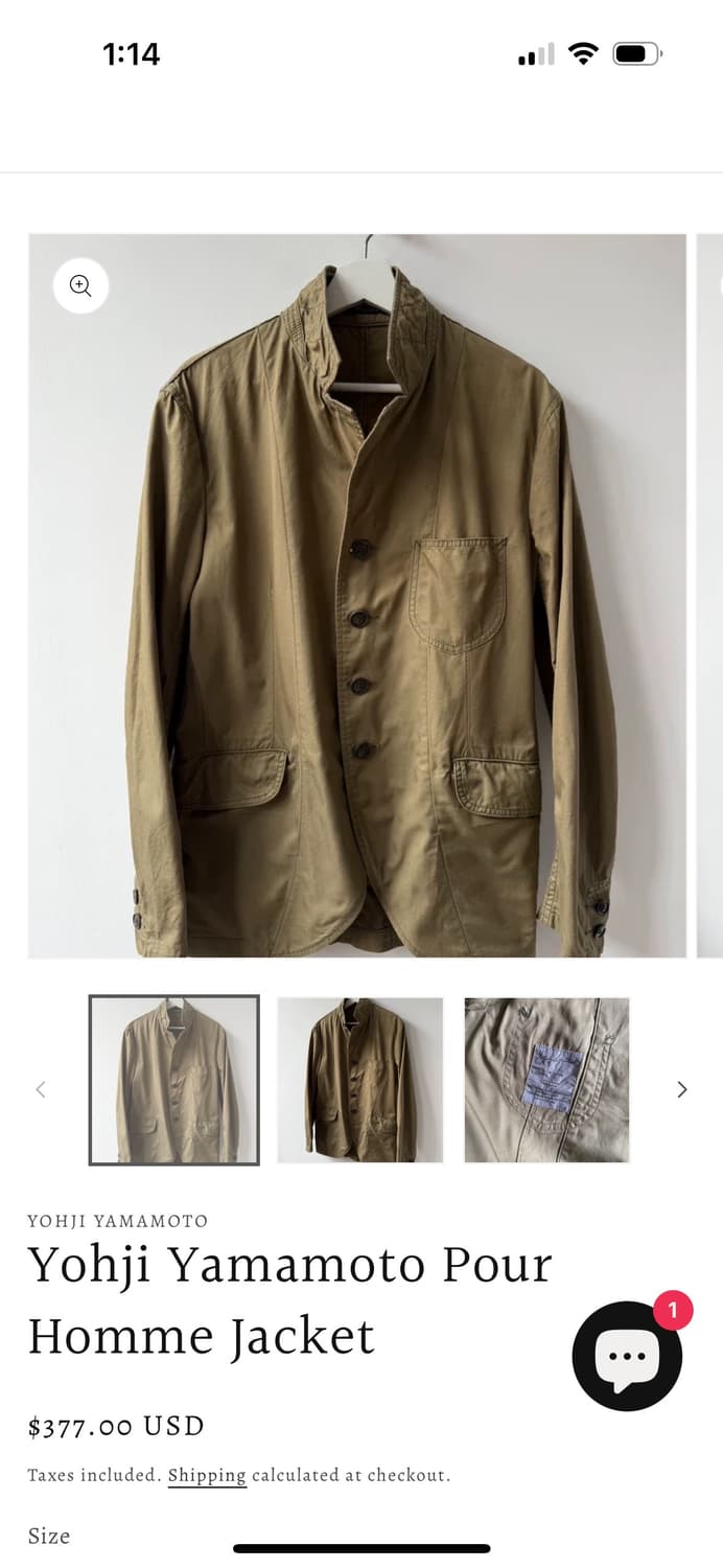 요지야마모토 뿌르옴므 밀리터리 하이넥 블레이저 자켓 상품이미지9