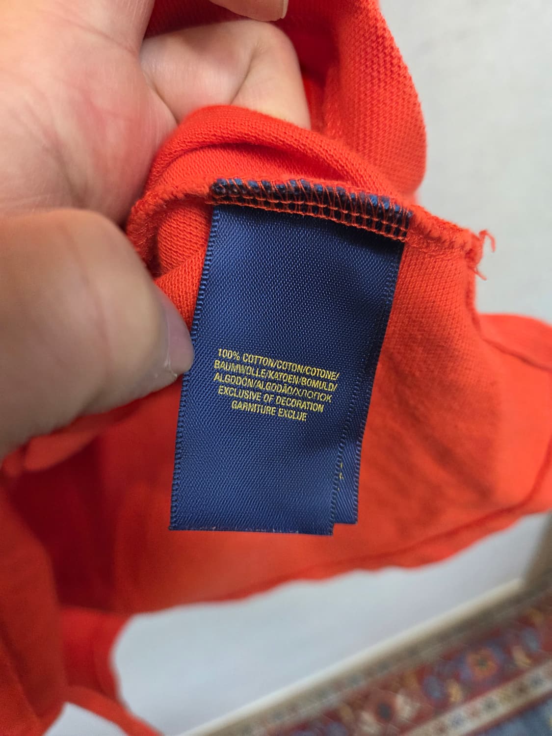 폴로랄프로렌 주니어 카라긴팔 오렌지 18 20 성인 s 상품이미지5